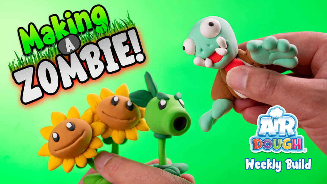 Zombie from Plants vs Zombies made with Air Dough