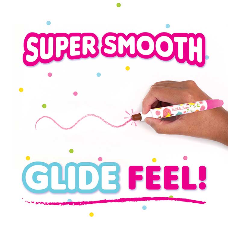 pink Bubble Gum Spring Sketch and sniff gel crayon showed writing with a super smooth glide feel