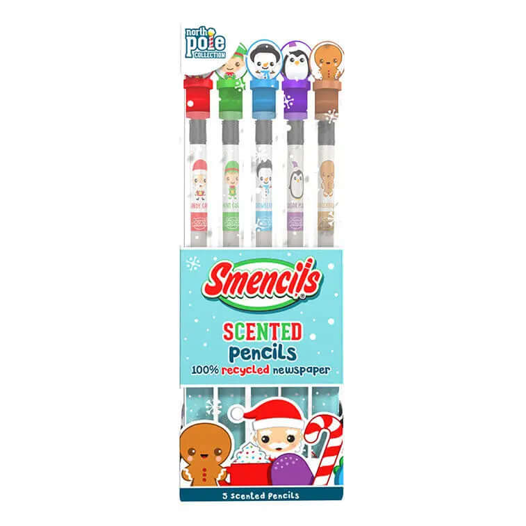 Holiday Smencils 5-Pack, Stocking Stuffers - Scentco Inc - Blue