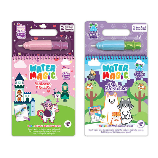 Water Magic Unicorn & Pet Paradise  fun on the go activity kits Bundle with scented water brush