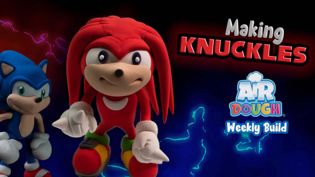 Knuckles From Sonic The Hedgehog made with Air Dough