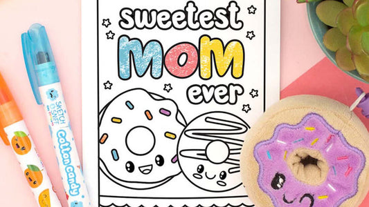 Mother's Day Coloring Card with Sketch & Sniff Scented Gel Crayons and Oh-So-Yummy Jelly Donut