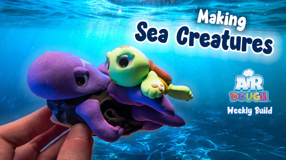 Sea Creatures Wind Up Toy made with Air Dough
