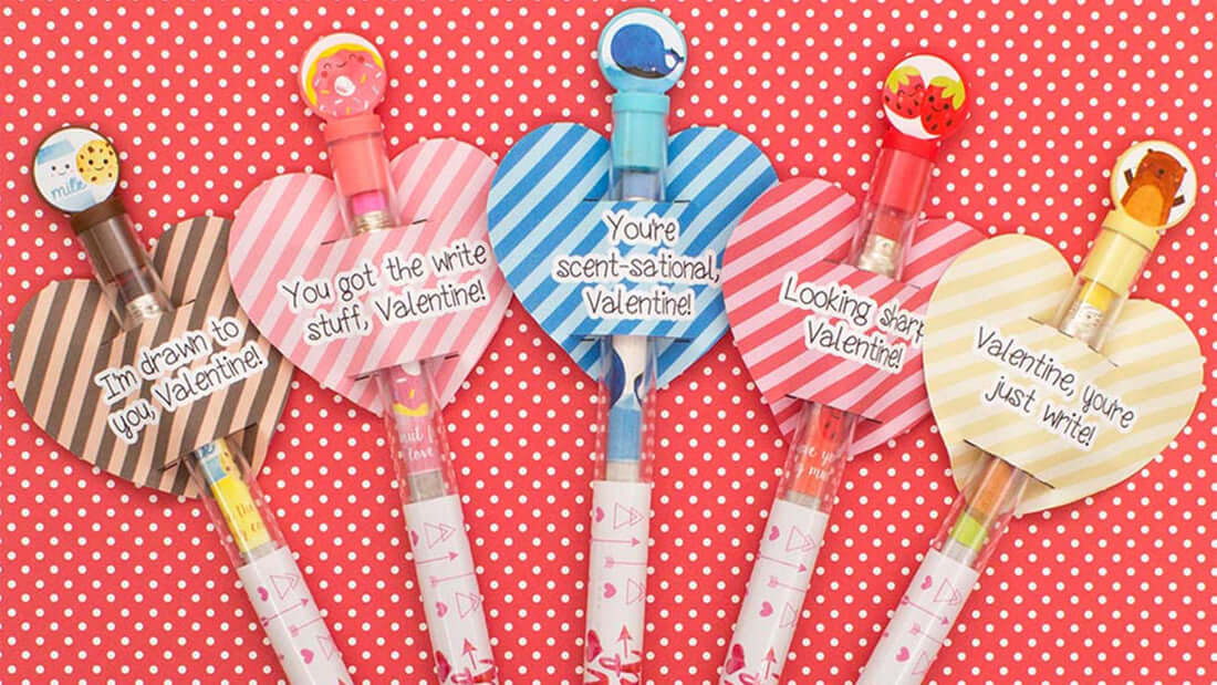 Sweet Heart Smencils, Scented Pencils with hearts on them