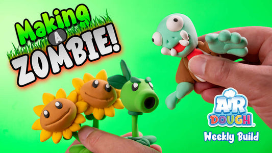 Zombie from Plants vs Zombies made with Air Dough