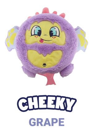 Cheeky, the flarting monster roams the forest, leaving a trail of giggles and wrinkled noses in his wake. He is beloved by all and has the ability to clear any room in an instant with his floofy poofy’s.