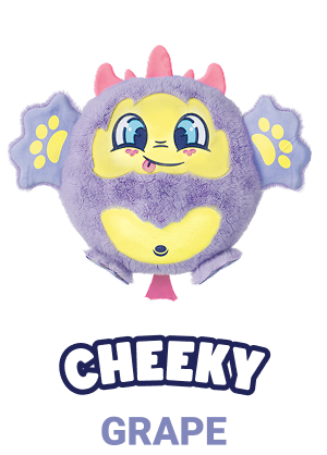 Cheeky, the flarting monster roams the forest, leaving a trail of giggles and wrinkled noses in his wake. He is beloved by all and has the ability to clear any room in an instant with his floofy poofy’s.