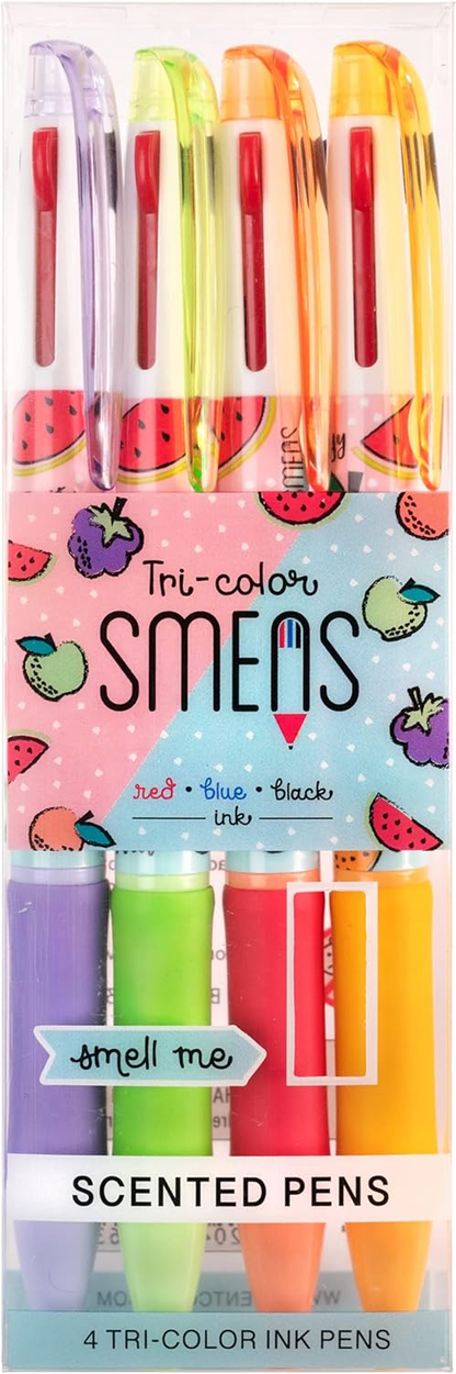 Tri-Color Smens® 4-Pack | Scented Grip 3-Color Pens – Scentco Inc