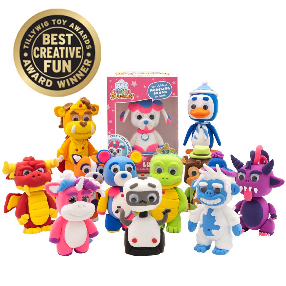 Air Dough Collectibles Characters made with Air Dough the lightest most amazing dough on Earth! with Tillywig Toy Award badge for Best Creative Fun