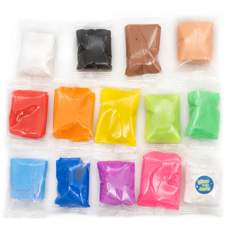 Bags of different colored Air Dough from the Air Dough Bucket