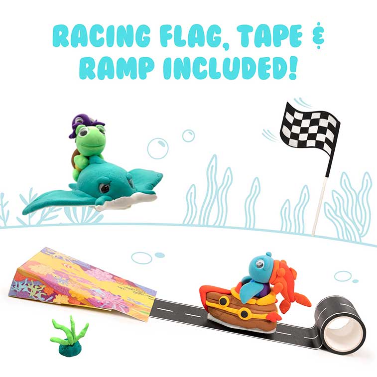 Air Dough Go! seaside racers racing flag, tape, ramp included included