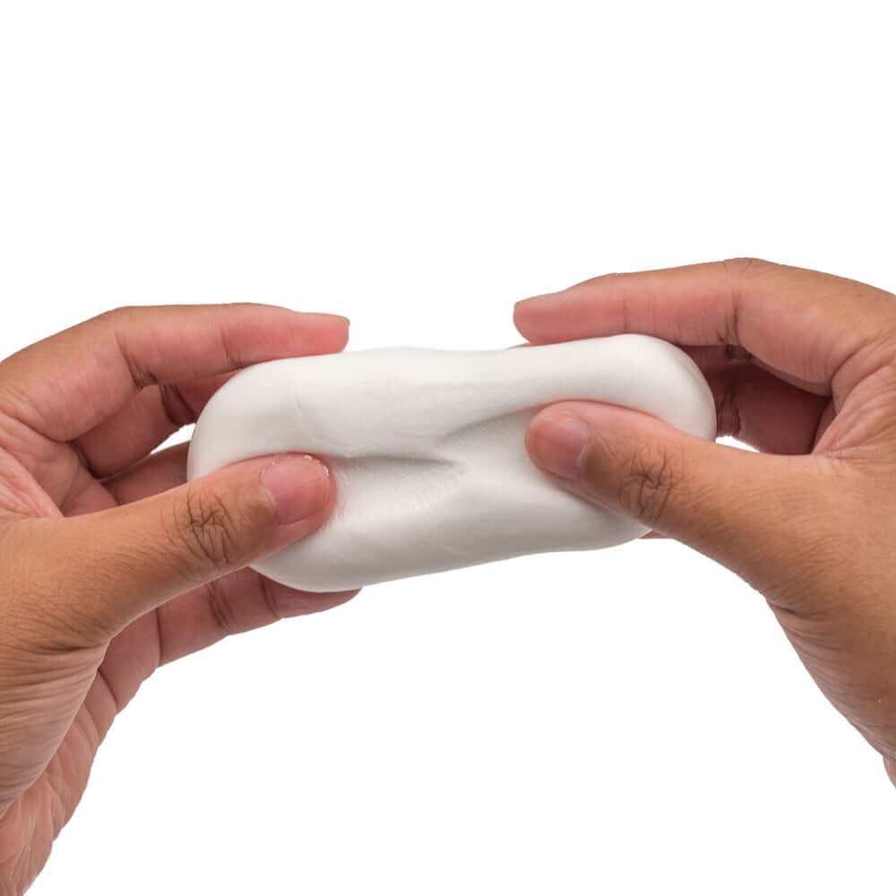 white Air Dough the lightest, most amazing dough on Earth! being stretched.