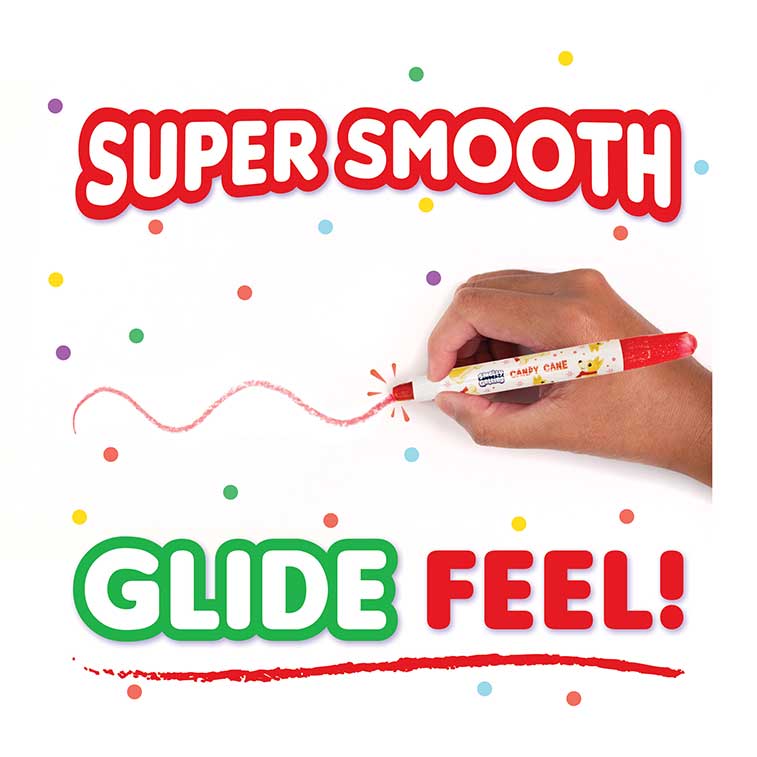 Red Candy Cane Holiday Smelly Gellie showed writing with a super smooth glide feel