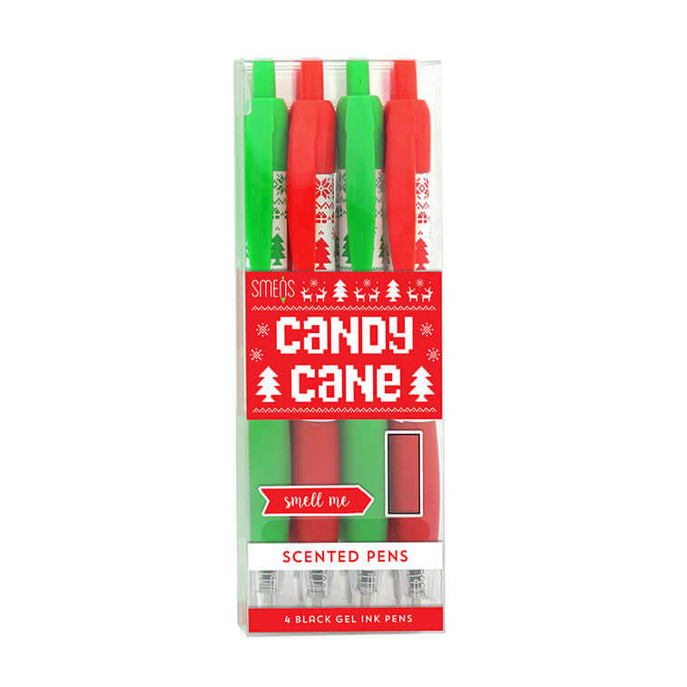 Pack of 4 Scented Pens, Candy Cane Gel Smens