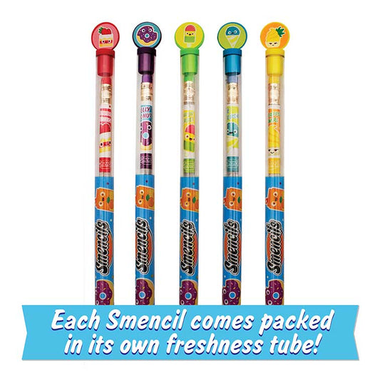 Blue Slushie, Jelly Donut, and Strawberry Cheesecake Scented Original Pencils in the tubes and Rainbow Sherbet and Pineapple Swirl in tubes