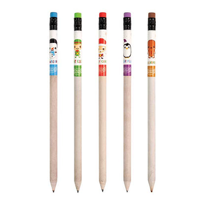 Candy Cane, Mint Cocoa, Snowberry, Sugar Plum, and Gingerbread scented Holiday Pencils out of tubes Fanned Out