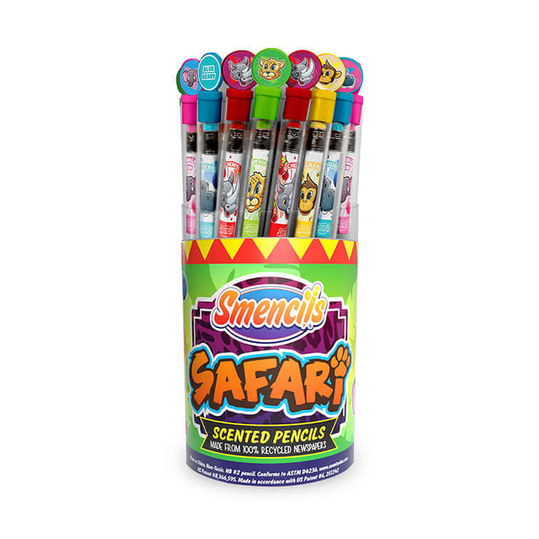 Cylinder of 50 Safari Smencils, Scented Pencils