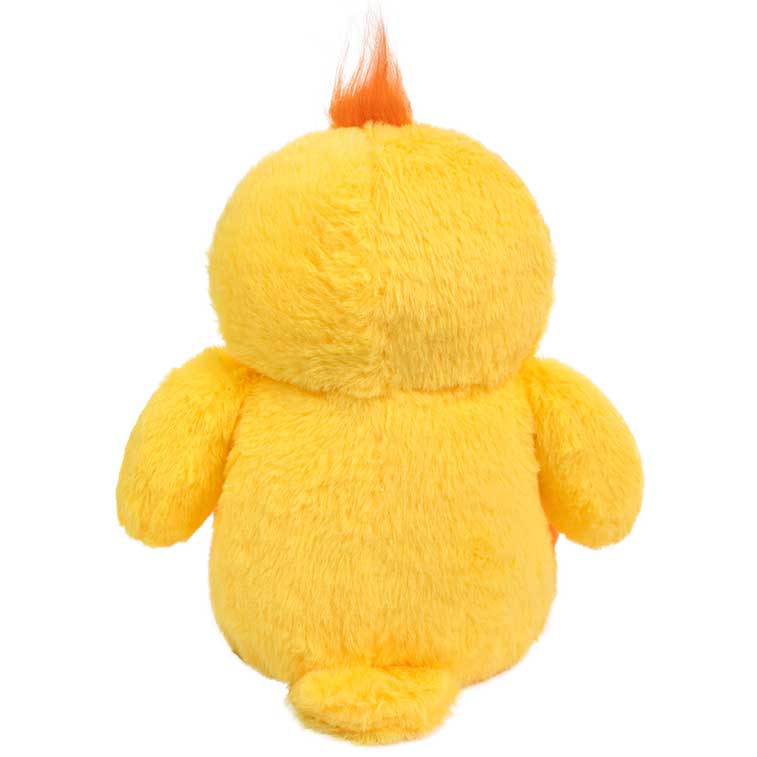 Back view of Yellow Smanimals Spring Chick plush out of the spring designed display box