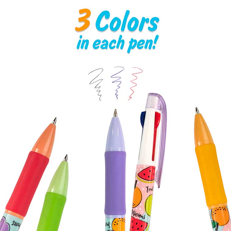 Tri-Color Smens® 4-Pack | Scented Grip 3-Color Pens – Scentco Inc
