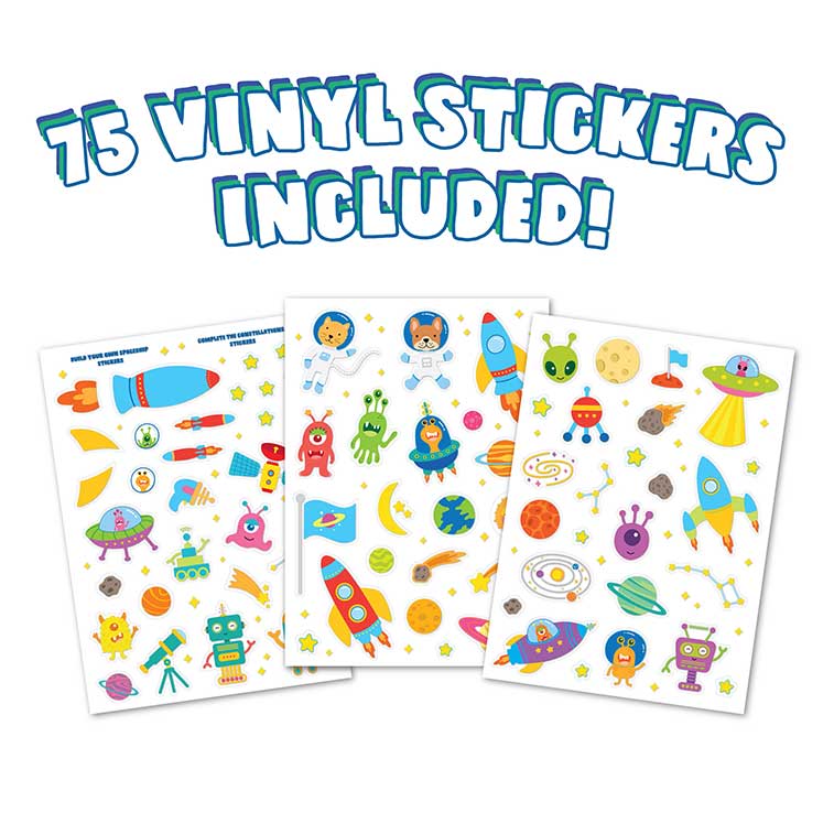 Sticker wonder Stellar Expedition themed Scented activity kit with 75 vinyl stickers included