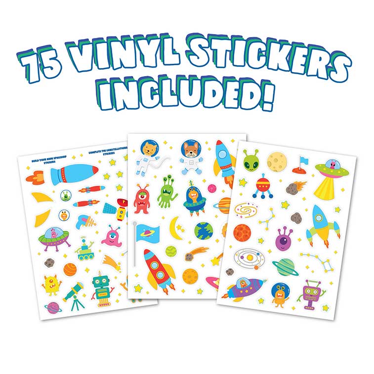 Sticker wonder Stellar Expedition themed Scented activity kit with 75 vinyl stickers included