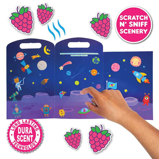 Sticker wonder Stellar Expedition themed Scented activity kit with a scratch and sniff scenery