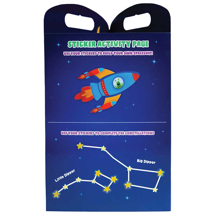 Sticker wonder Stellar Expedition themed Scented activity kit showing the activity page