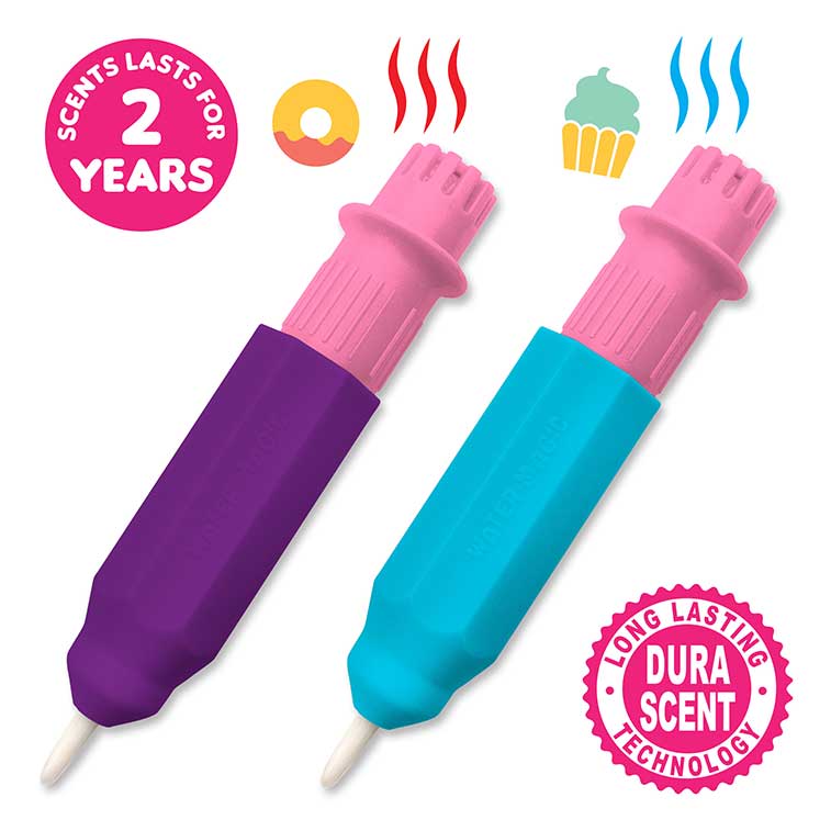 Cupcake and Donut 2 year guaranteed scented Water Magic brushes