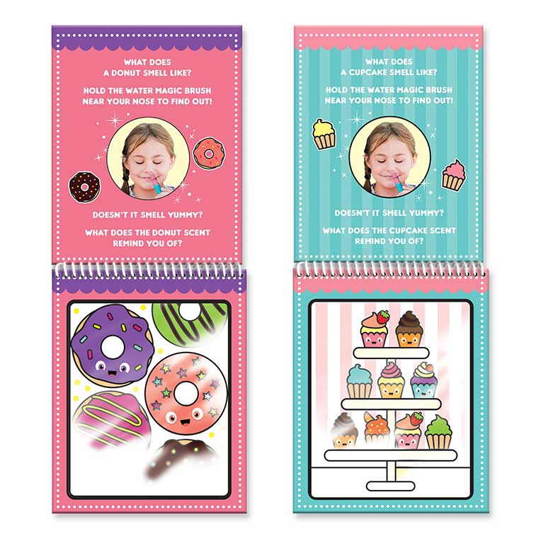 Water Magic Cupcake & Donut fun on the go activity kits Bundle opened showing pages