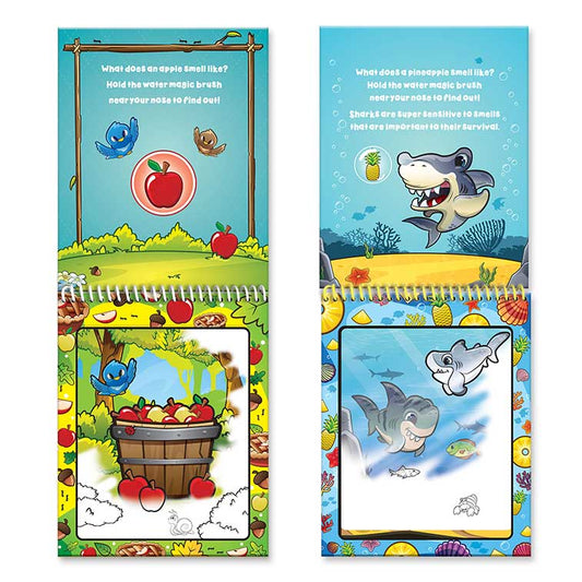 Water Magic Forest Friends & Ocean Friends fun on the go activity kits Bundle opened showing pages