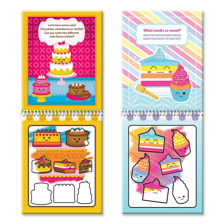 Water Magic Bakery & Sugar Sparkle fun on the go activity kits Bundle opened showing pages