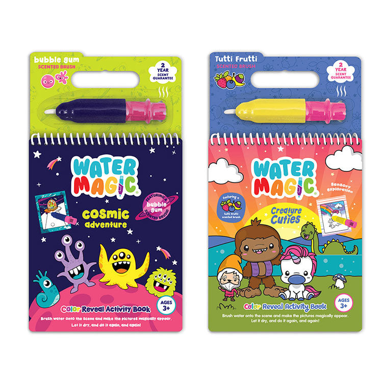 Water Magic Cosmic Adventure & Creatures fun on the go activity kits Bundle with scented water brush