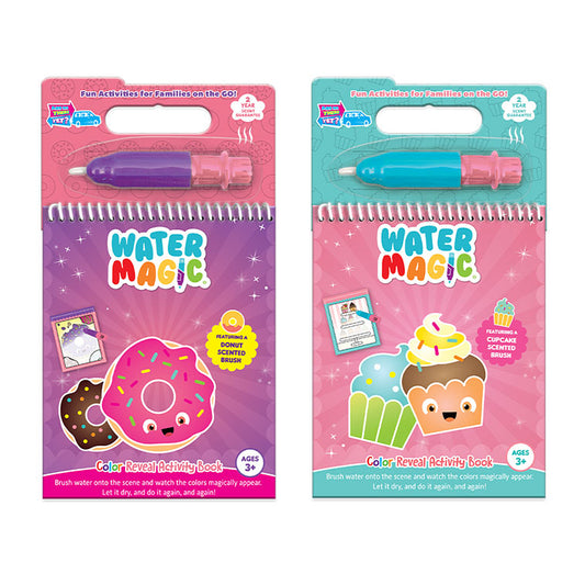 Water Magic Cupcake & Donut fun on the go activity kits Bundle with scented water brush