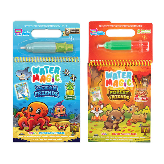 Water Magic Forest Friends & Ocean Friends fun on the go activity kits Bundle with scented water brush