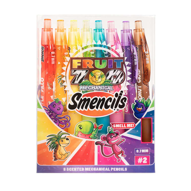 Pack of 8 Fruit Zoo Mechanical Smencils, scented mechanical pencils