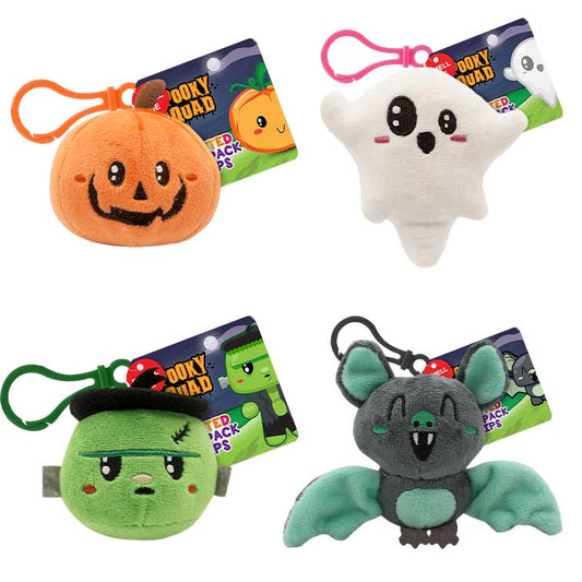 Bundle of 4 Spooky Squad Backpack Buddies, Scented Plush
