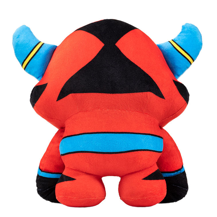 Bedtime Defenderz Red and Black plush named Zigy  in a back view